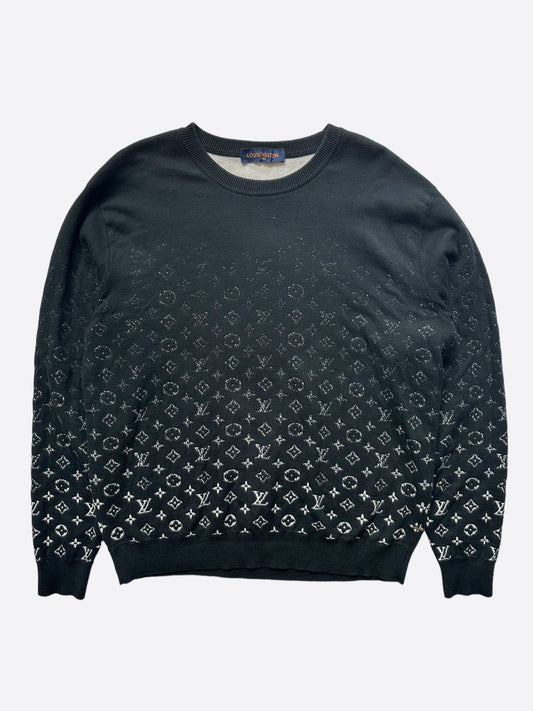 Louis Vuitton Black & White Gradient Monogram Sweater – Savonches