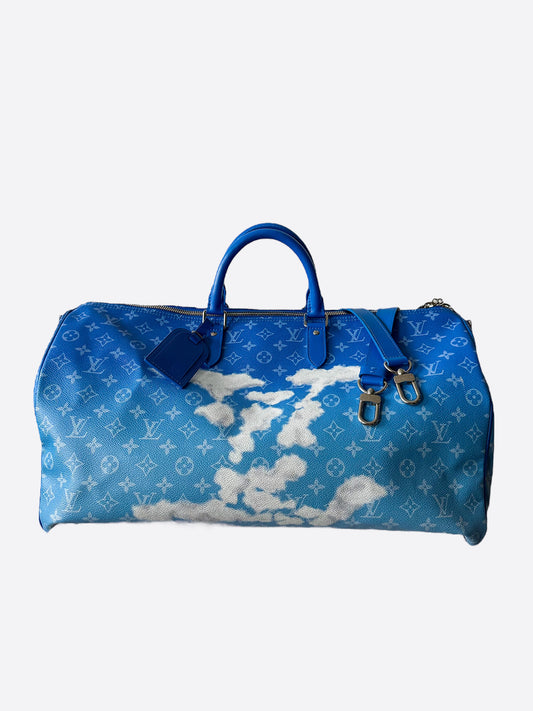 Louis Vuitton Blue Cloud Monogram Keepall 50