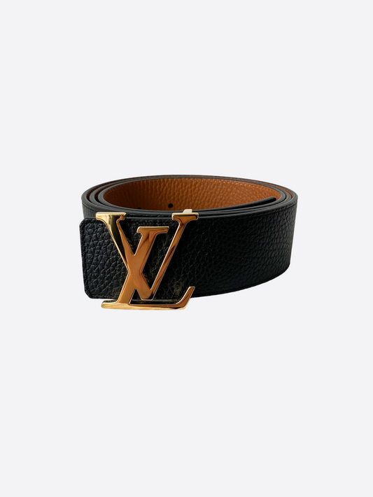 Louis Vuitton Black/Brown Leather Reversible Initiales Belt 90CM Louis  Vuitton