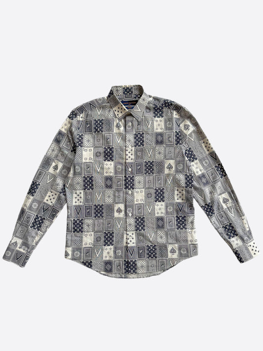 Louis Vuitton Blue Watercolor Monogram Denim Button Up Shirt – Savonches