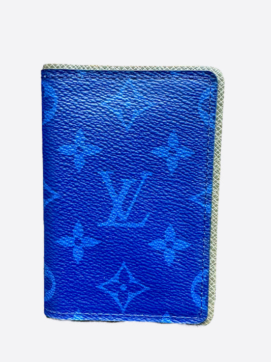 blue monogram wallet