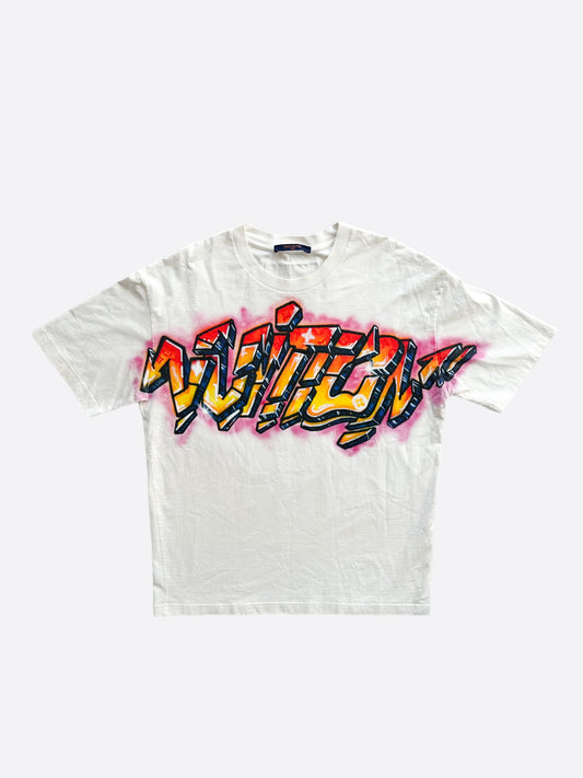 Louis Vuitton White Burning House T-Shirt