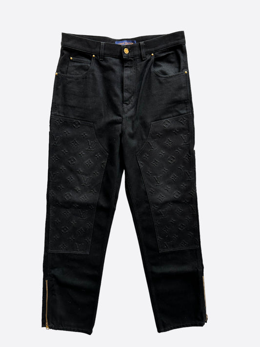 Authentic Louis Vuitton Carpenter Jeans Monogram Patch Detail Size 44  Womens 12
