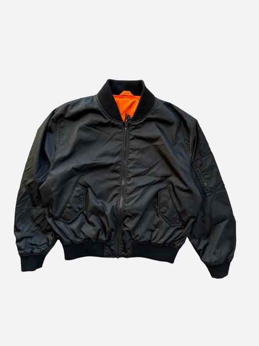 Louis Vuitton Black & Orange Monogram Reversible Bomber Jacket