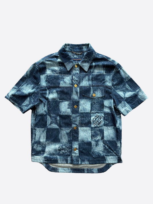 Louis Vuitton Blue Camo Button Up Shirt – Savonches