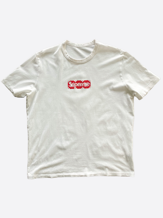 Louis Vuitton LV Supreme Box Logo T-Shirt Tee Sz L White Red Monogram