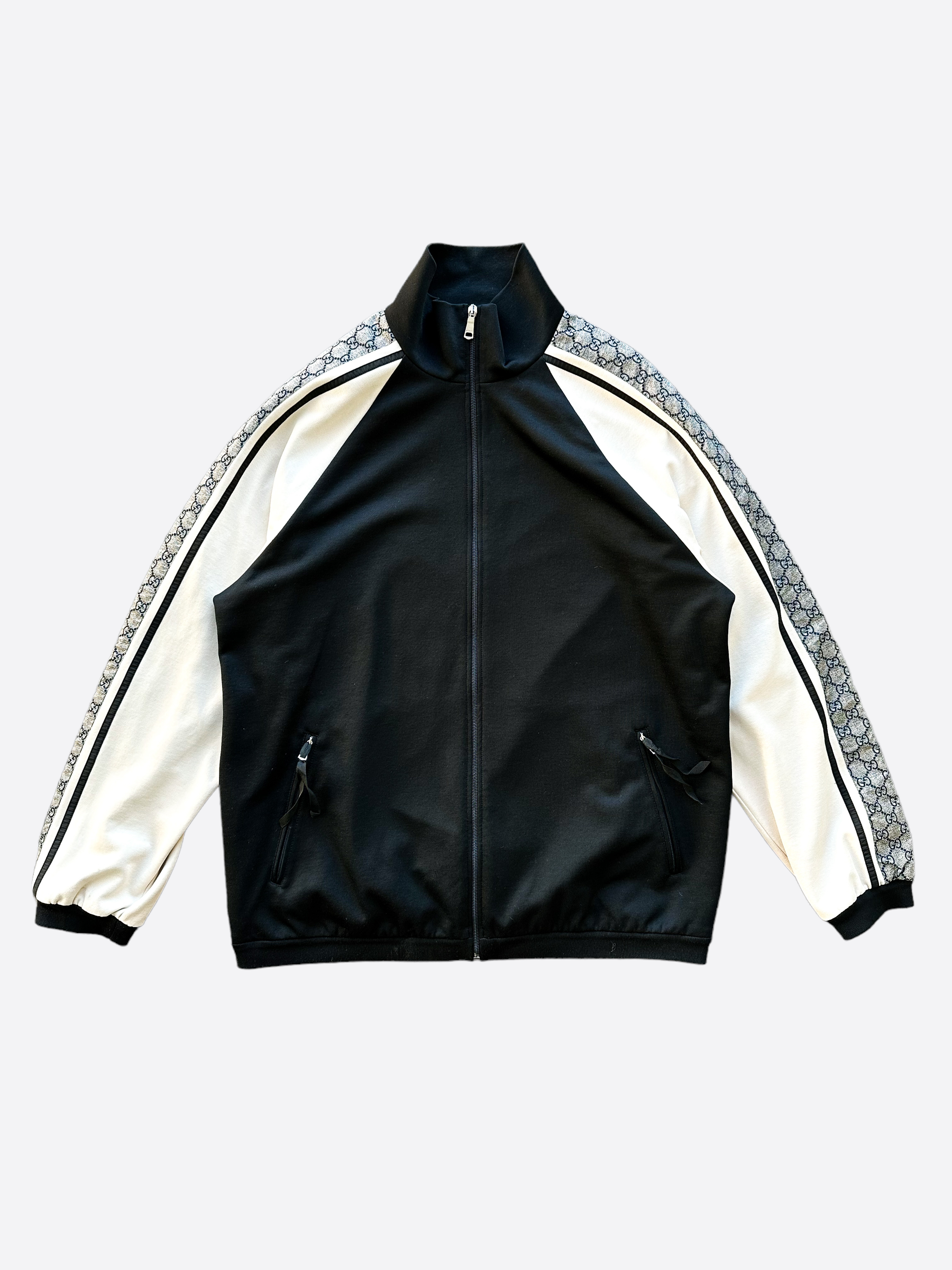 Gucci Black Logo Print Shell Jacket - BOPF | Business of Preloved Fashion