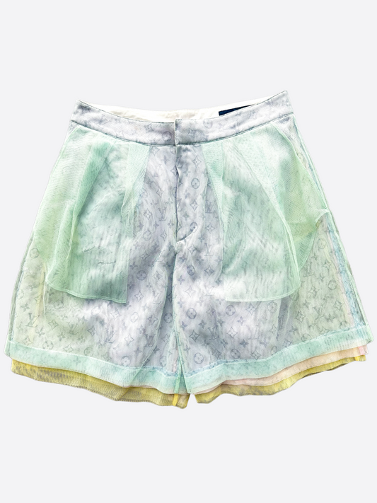 Louis Vuitton Printed Nylon Swim Shorts Green. Size Xs