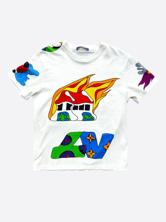 Louis Vuitton White Graffiti Logo T-Shirt