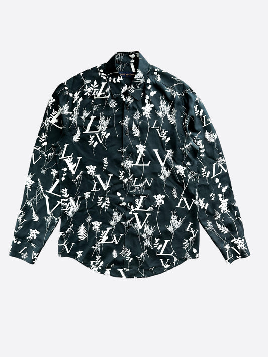 Louis Vuitton LV Printed Leaf Regular Shirt Blue Glacier. Size Xs