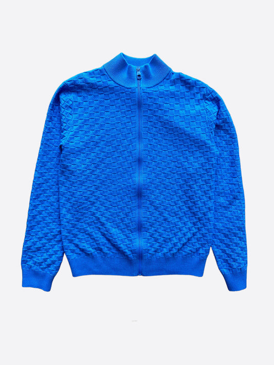 Louis Vuitton Blue Velour Jacket Monogram Logo Print