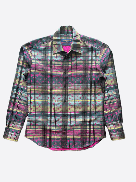 MULTICOLOR MONOGRAM BUTTON UP – OBTAIND