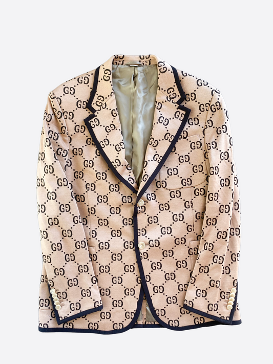 Gucci Single-Breasted GG Monogrammed Blazer - ShopStyle