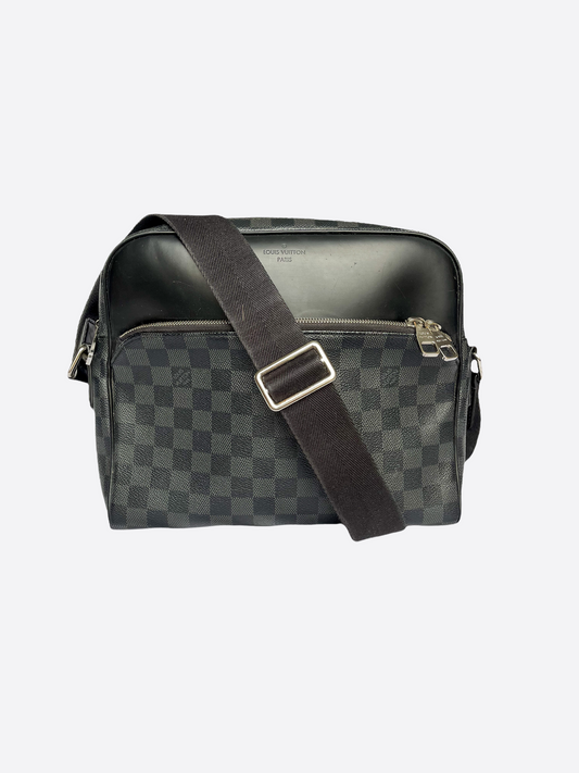 used Pre-owned Louis Vuitton Louis Vuitton Josh Backpack Daypack N64424 Damier Graphite Canvas Leather Gray Black (Good), Adult Unisex, Size: (HxWxD)