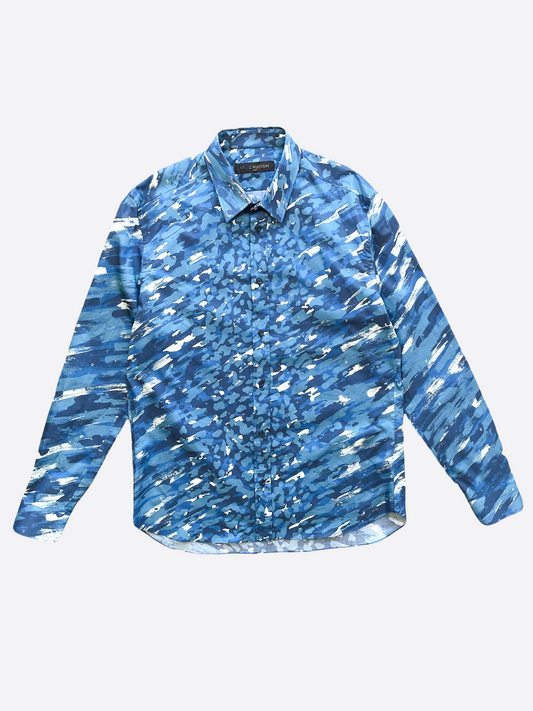 Louis Vuitton Blue White Watercolor Polo Shirt - Tagotee