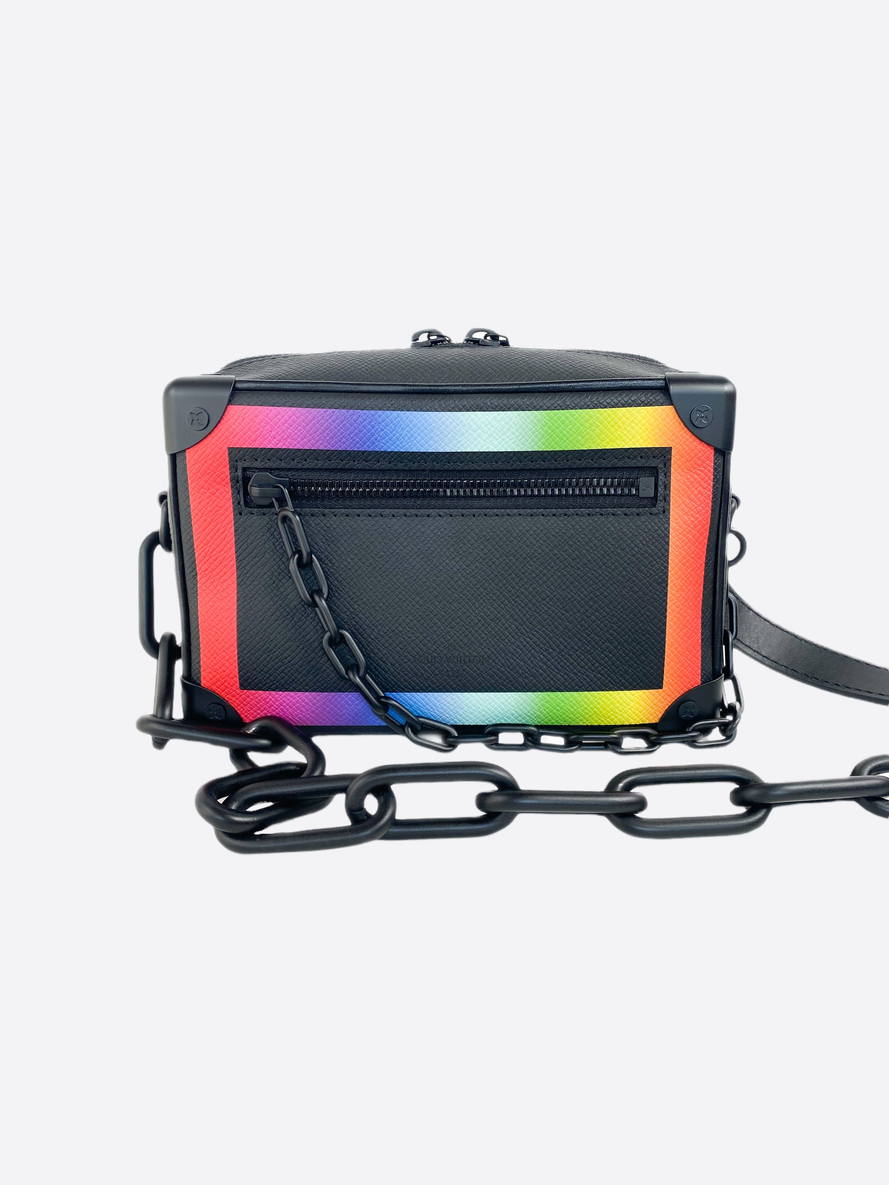 LOUIS VUITTON Taiga Rainbow Mini Soft Trunk Black 927202