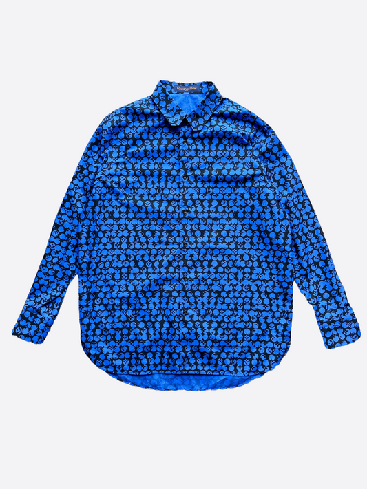 Louis Vuitton Blue Monogram Bandana Button Up Shirt – Savonches