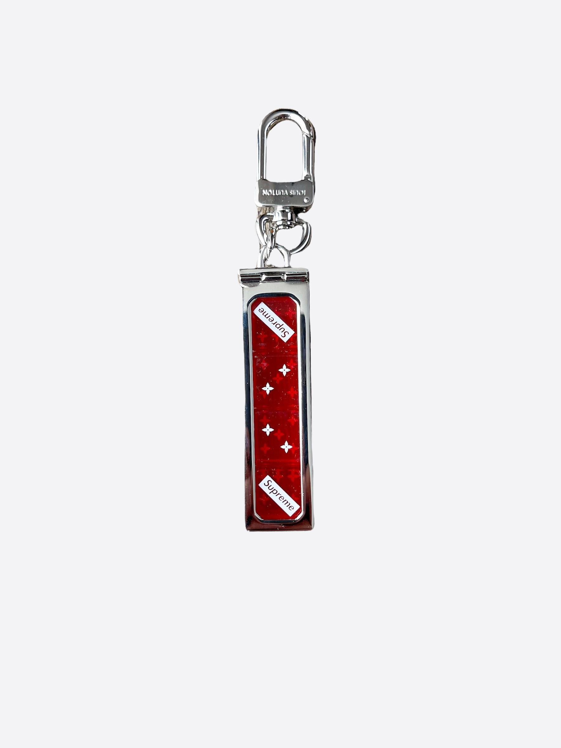 LOUIS VUITTON X SUPREME Dice Key Chain Bag Charm Brown 213156