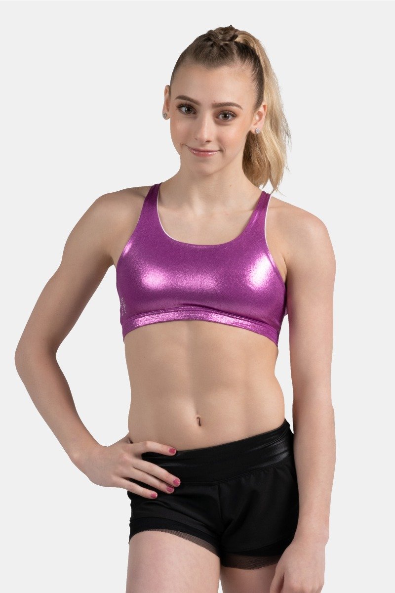 Gia-Mia Dance Girls' Metallic Bra Top