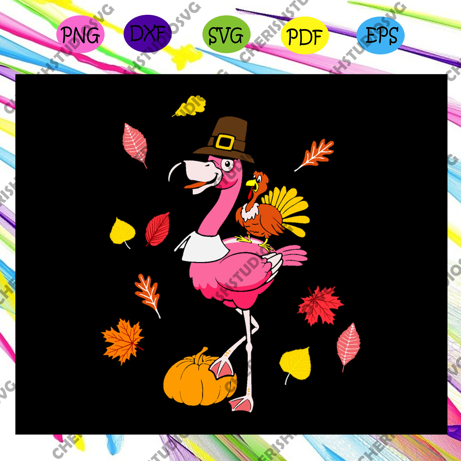 Download Funny Flamingo And Chicken Turkey Thanksgiving Flamingo Svg Flamingo Hachizstore