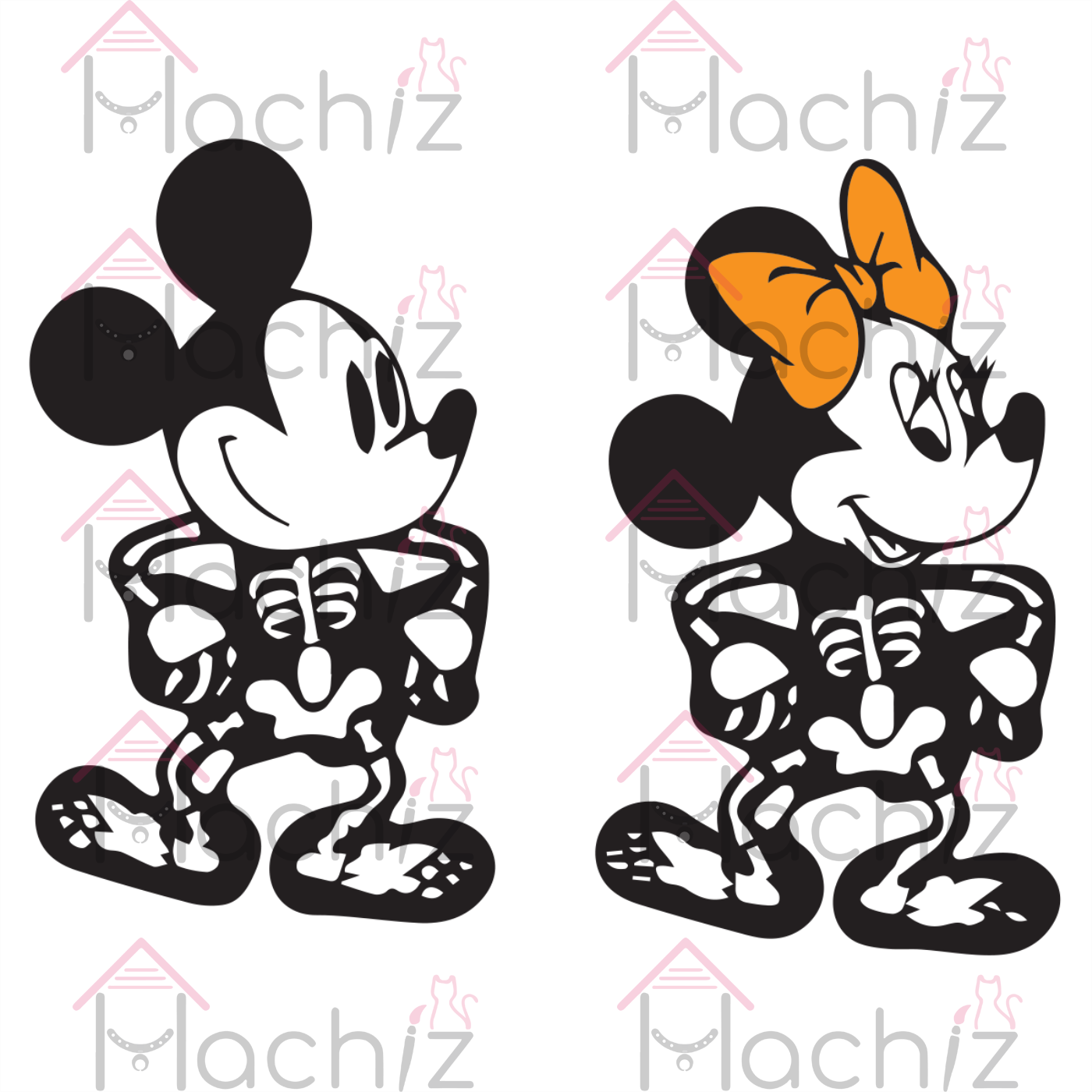 Download Mickey And Minnie Mouse Skeleton Halloween Svg Halloween Gift Hallo Hachizstore