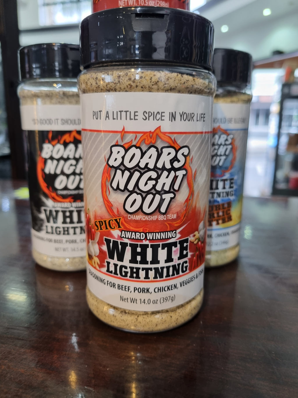 Boars Night Out White Lightning with Double Garlic Butter