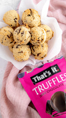 That's it. Truffle Cookies next to a bag of That's it. Truffles.
