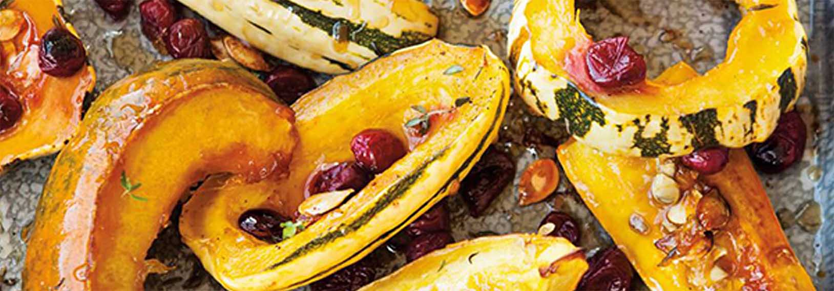 Roasted Squash with Cranberries and Thyme