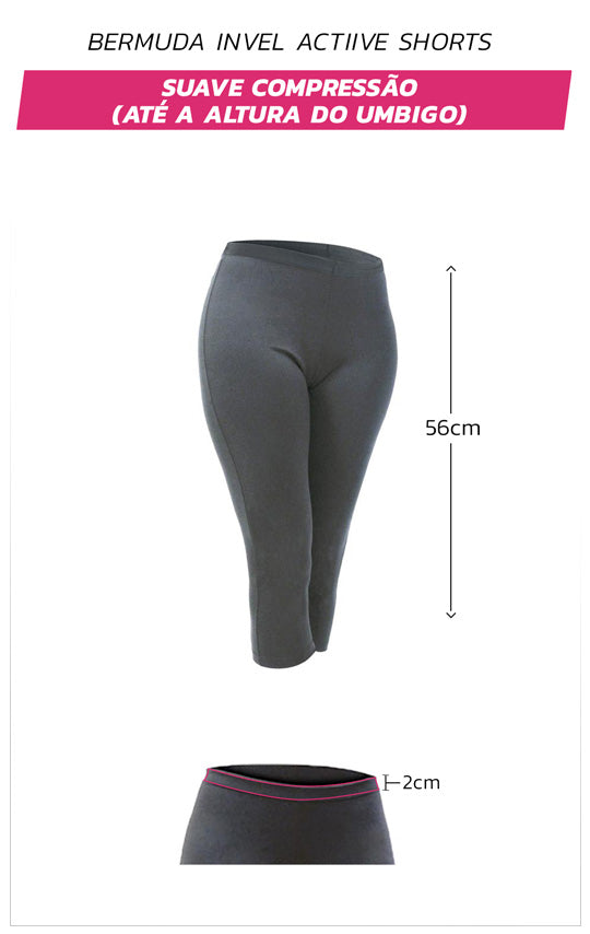 Legging Anticelulite Invel® Básica Suave Compressão (1-2 dedos acima umbigo)