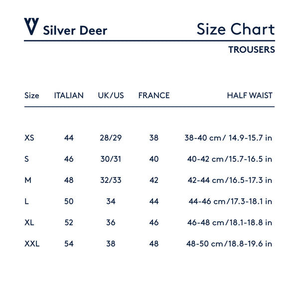Size chart Trousers – Silver Deer