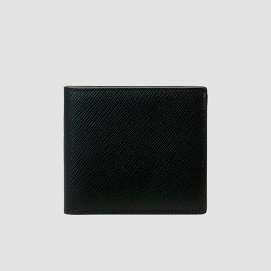 Smythson 6 Card Slot Money Clip Wallet in Panama Black