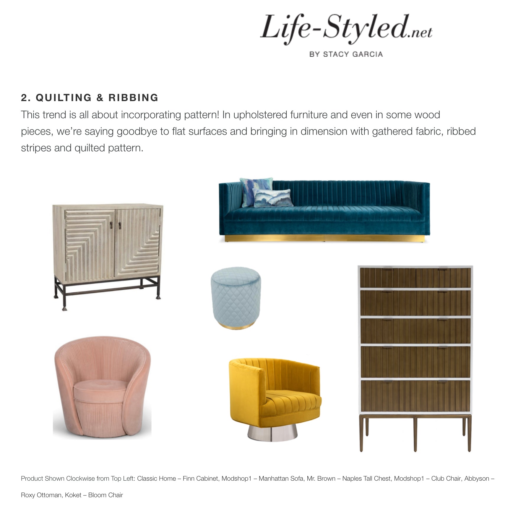 high point market style report article life-styled.net by stacy garcia featuring modshop's manhattan sofa in como cyan velvet