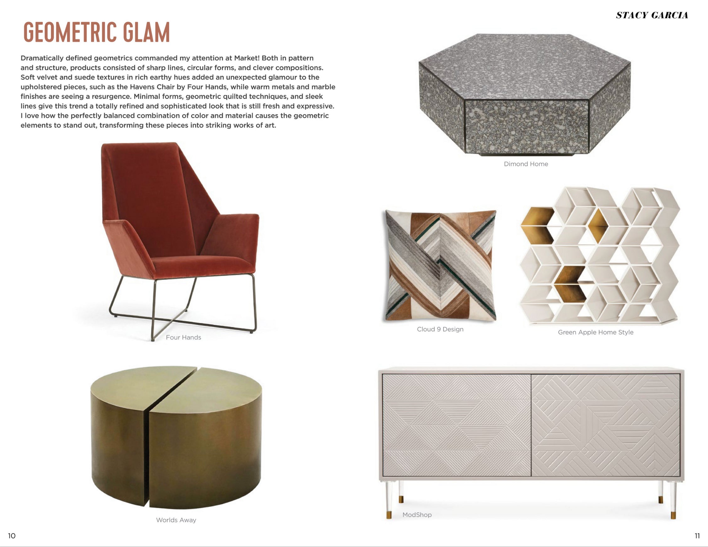 high point market style report article geometric glam by stacy garcia featuring modshop's monaco petite credenza in smoke ember