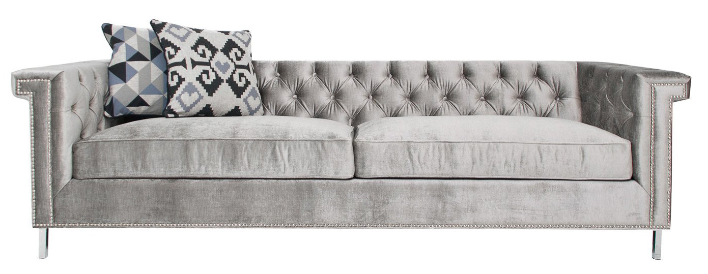 Sinatra Sofa in Brussels Silver Velvet