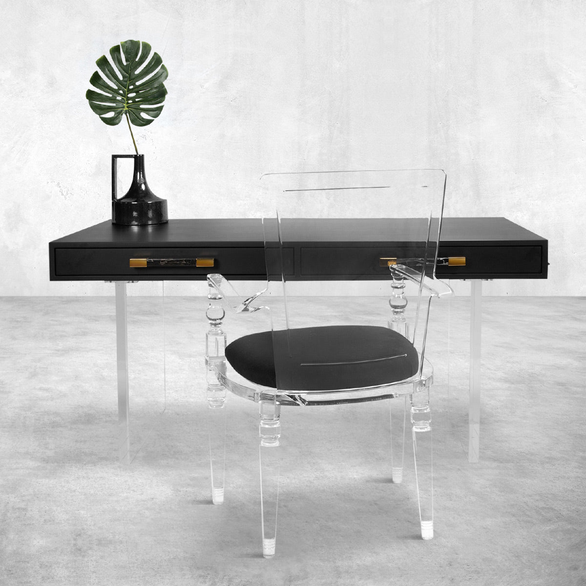 lucite writing desk