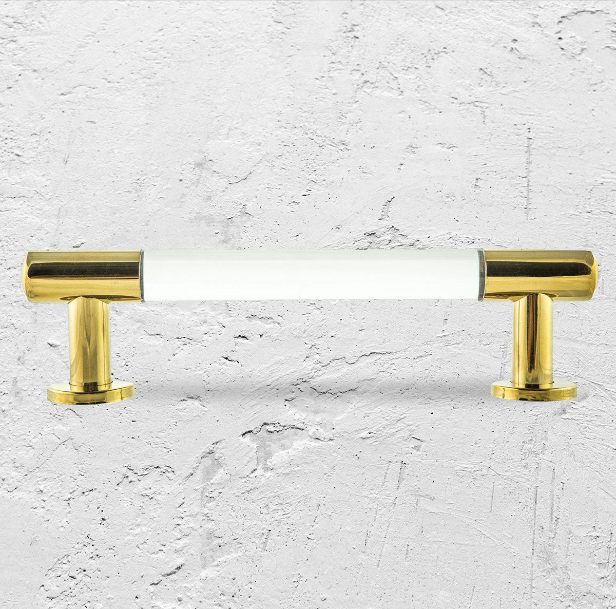 Modern Lucite and Brass Hardware