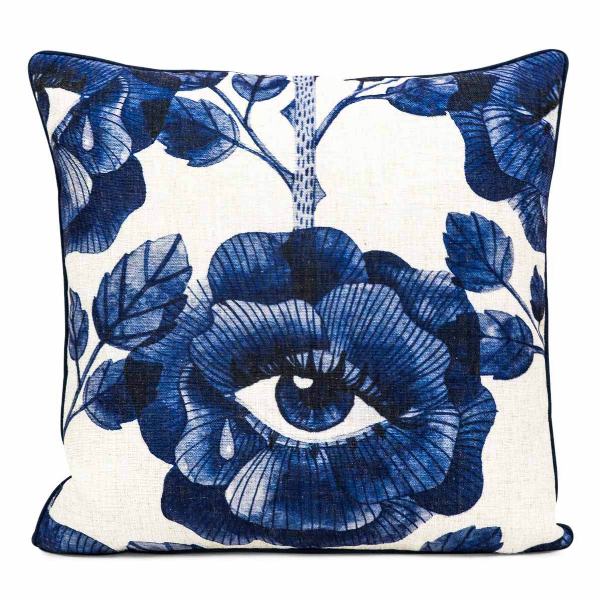 navy floral pillows