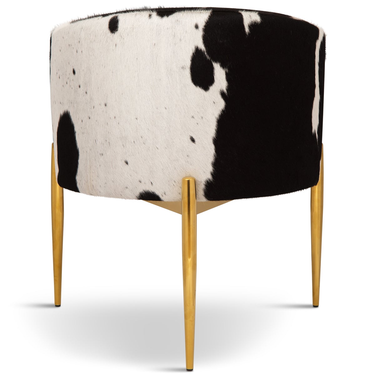 black and white cowhide dining chairs