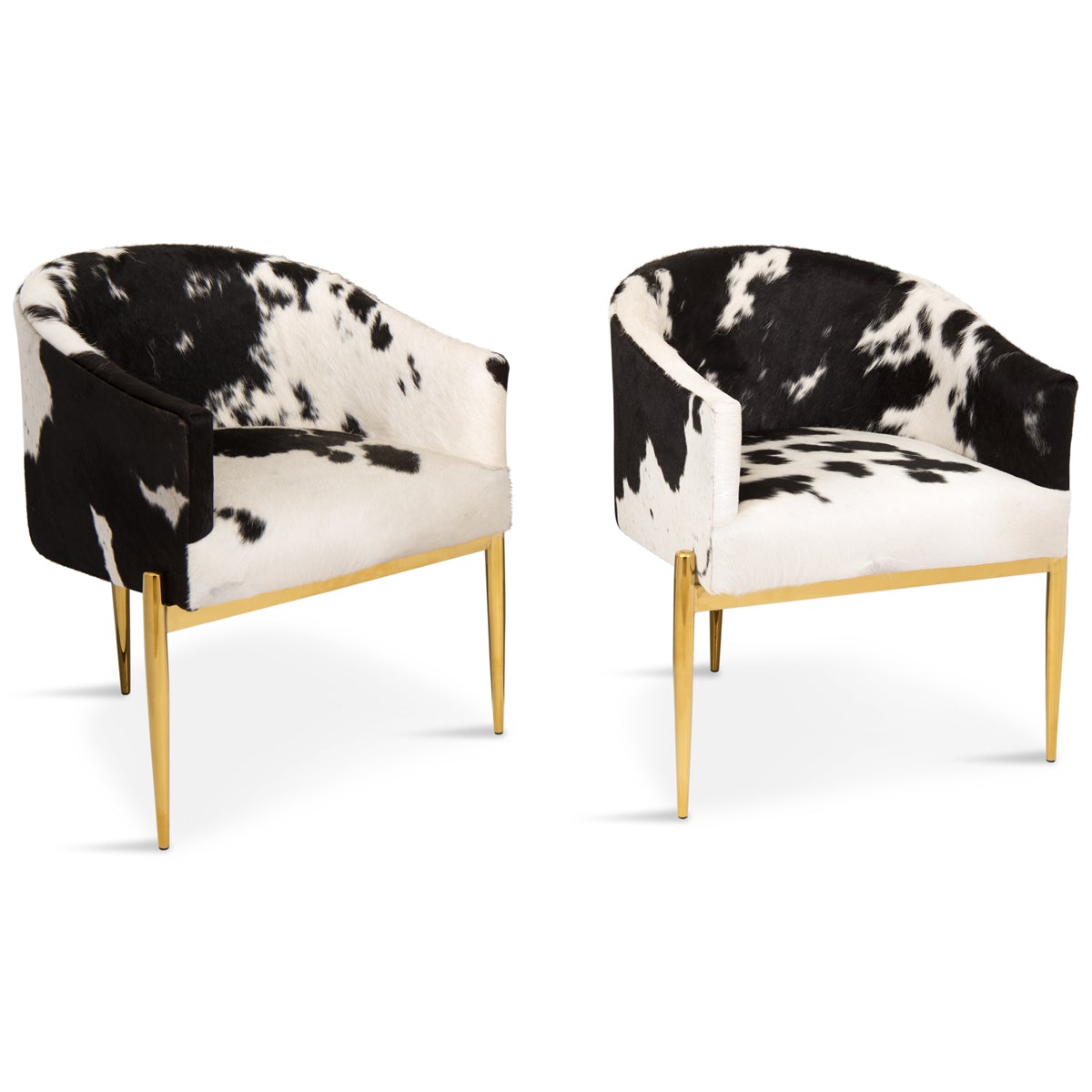Modern Art Deco Black And White Cowhide Chair Modshop