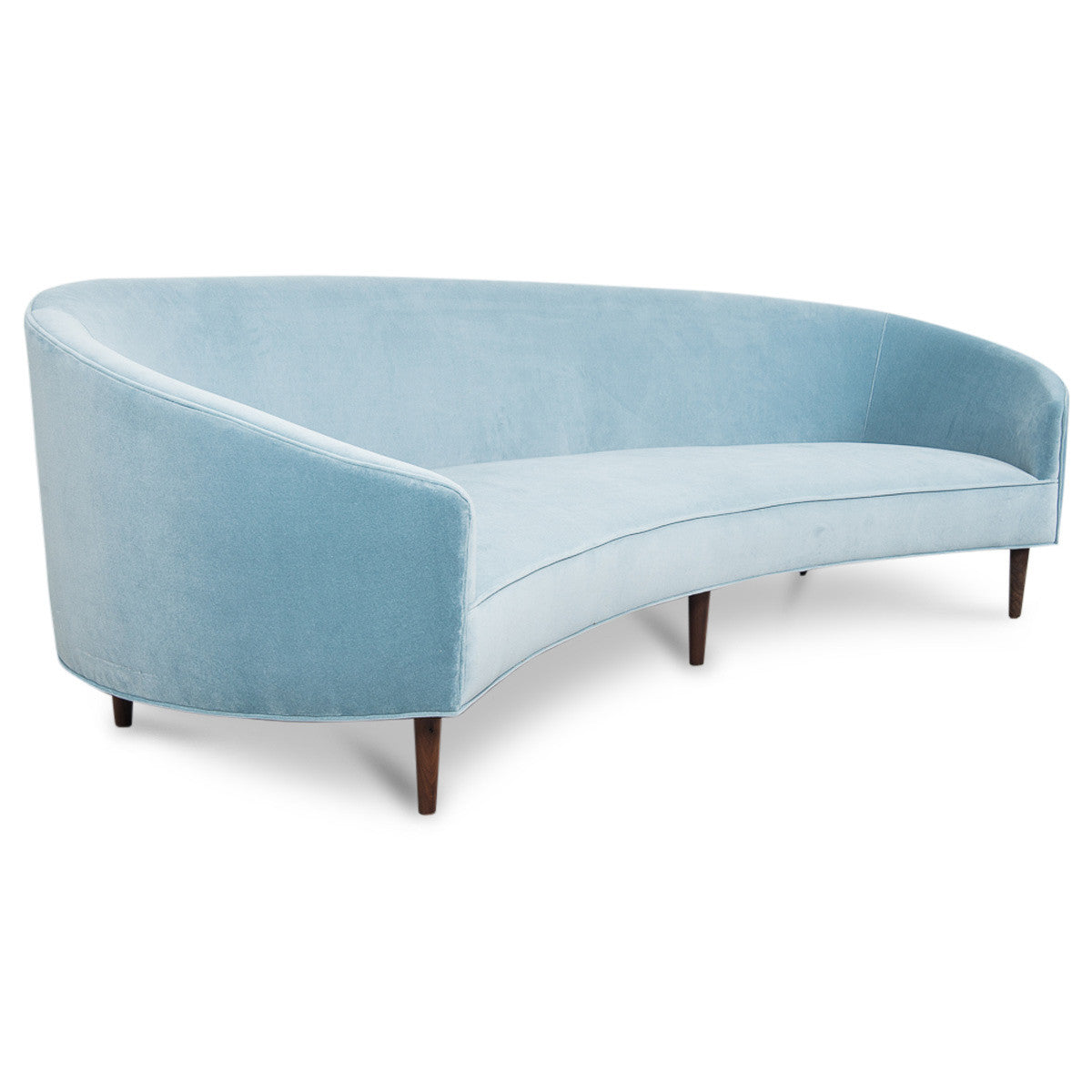 Art Deco Style Crescent Sofa with Curved Arms - ModShop