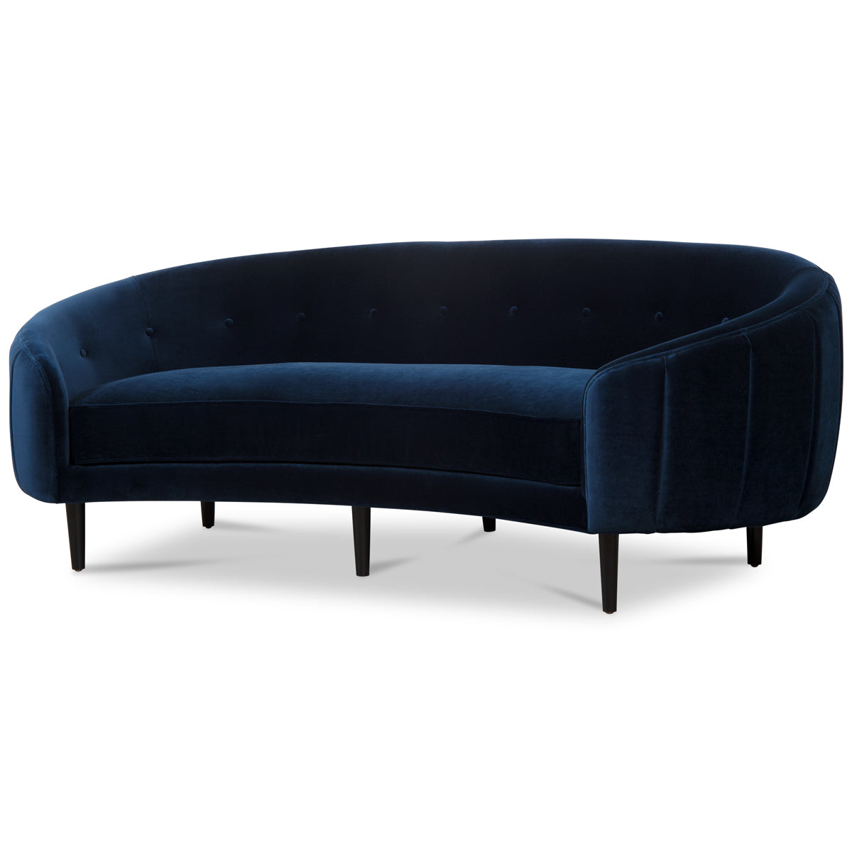 Art Deco Petite Sofa - Crescent Channel Tufted Sofa - ModShop