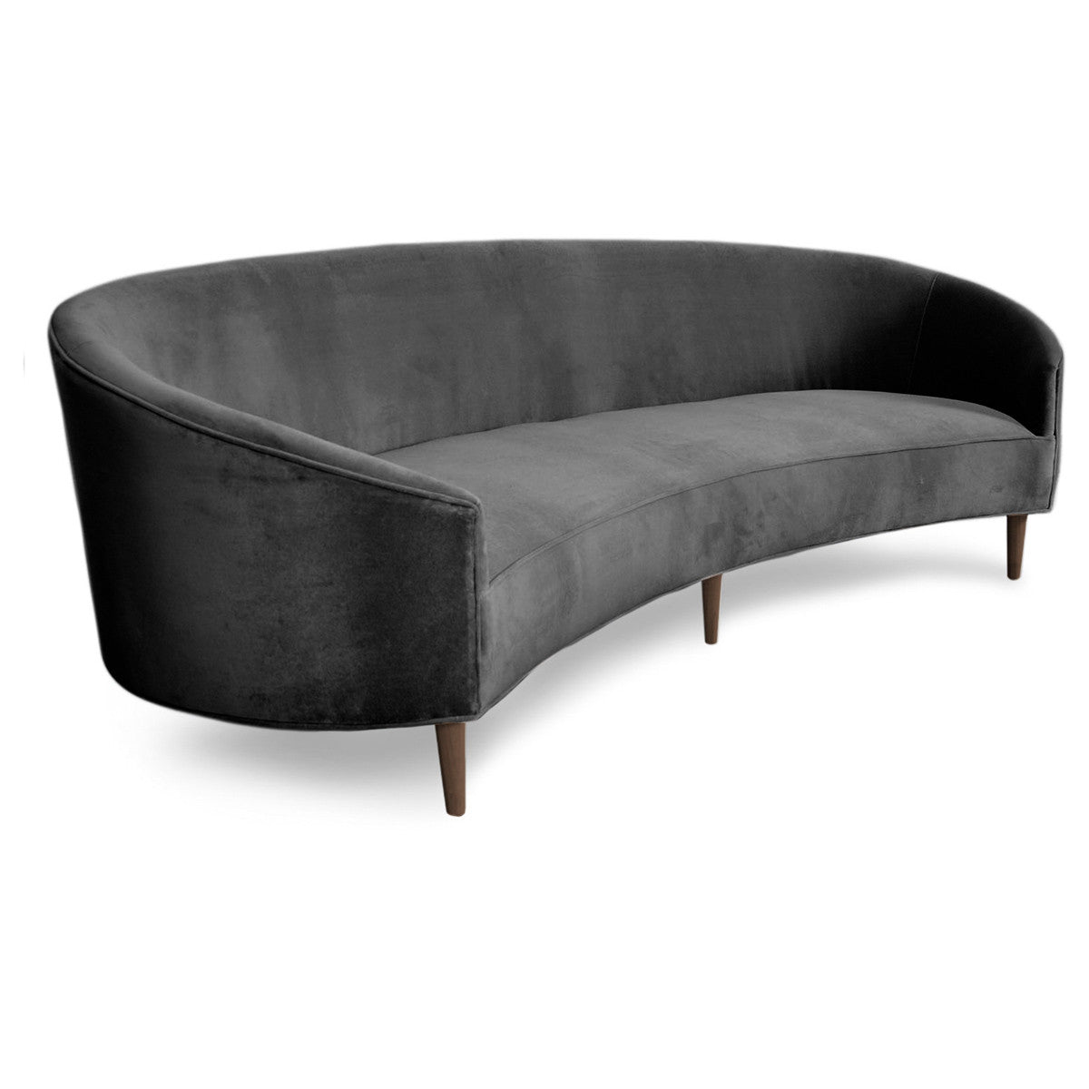 Art Deco Style Crescent Sofa With Curved Arms Modshop