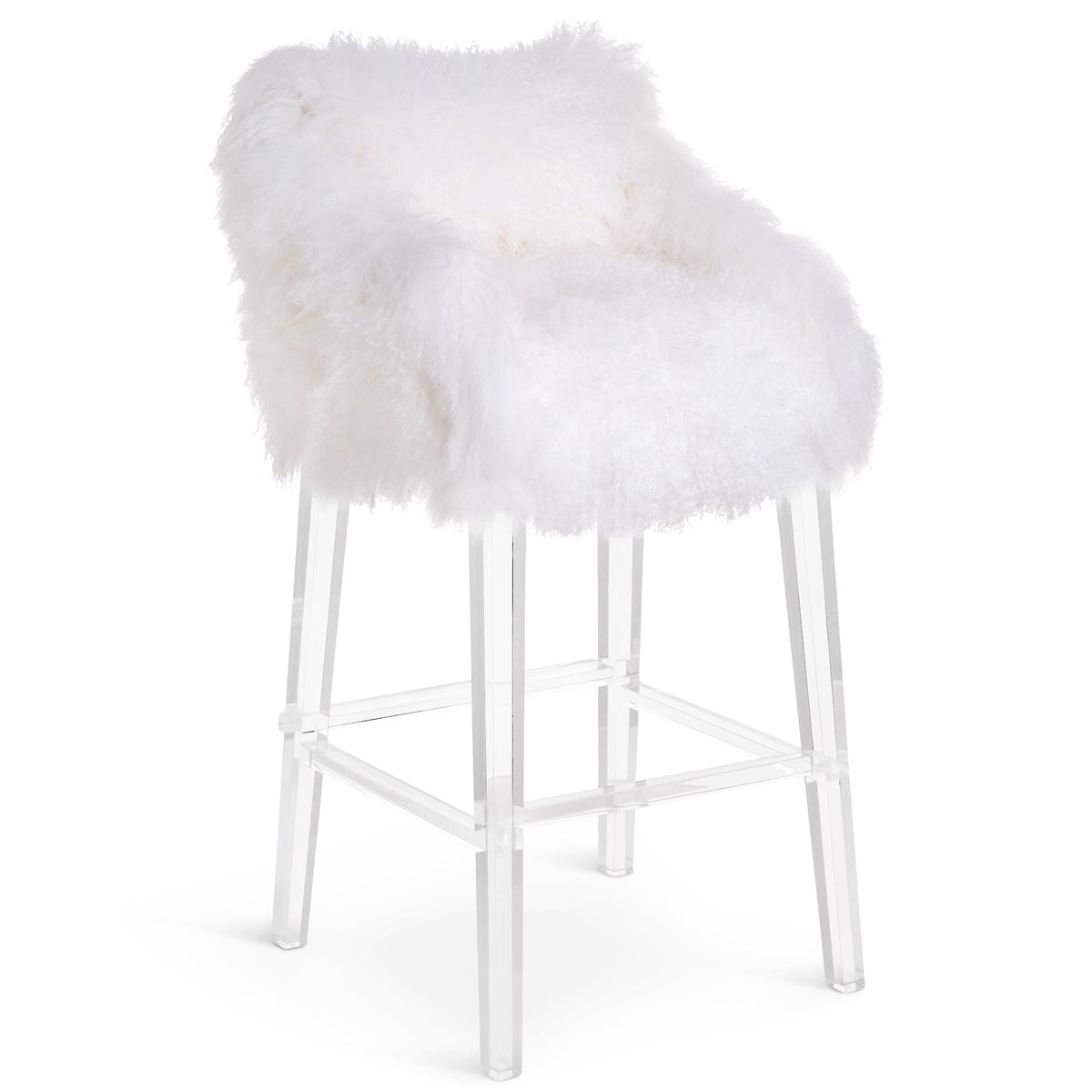 Beverly Hills Bar And Counter Stool In Mongolian Fur Modshop