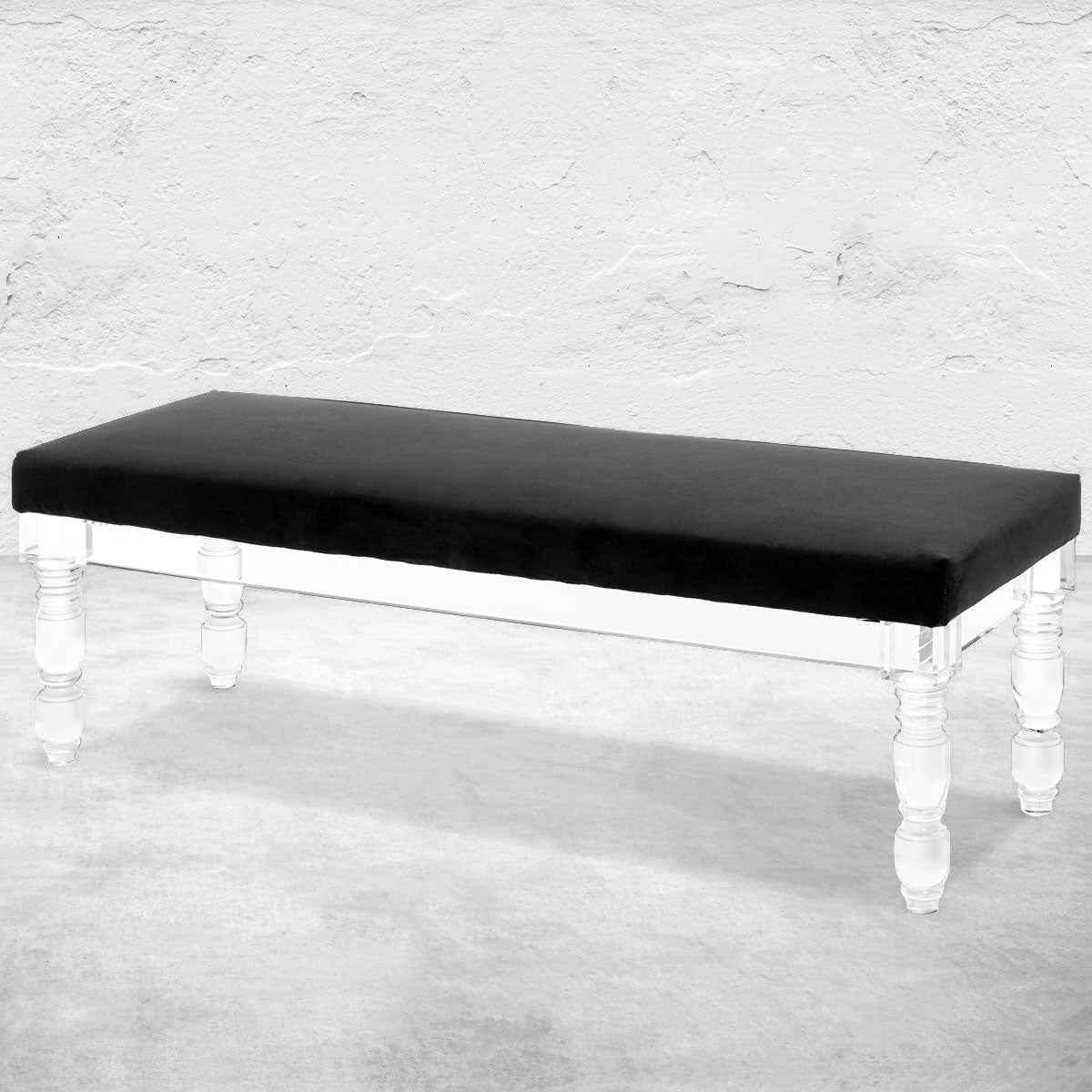 Bonanza Bench in Black Silver Speckled Cowhide - ModShop