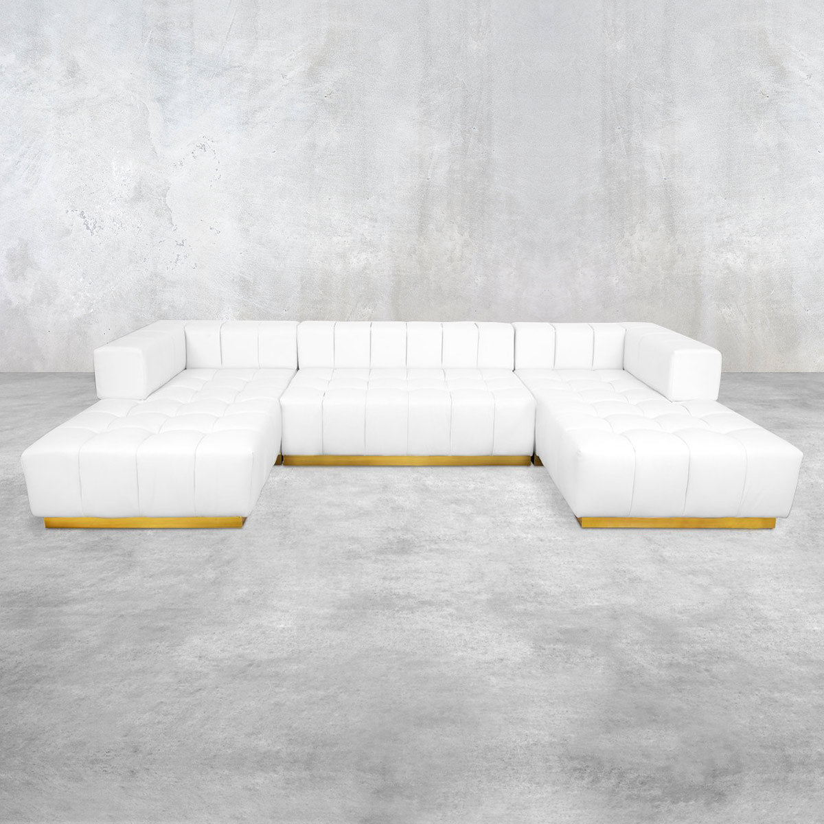 Oakley White 6 Piece Leather Sectional Sofa – Kane's Furniture