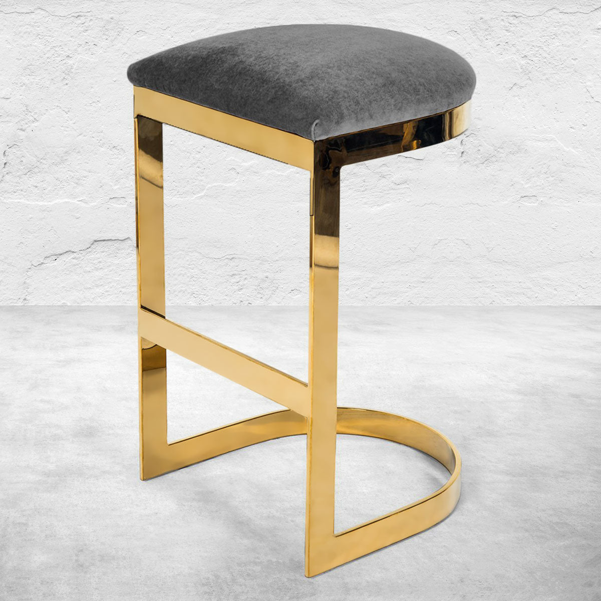 Ibiza Backless Bar Stool W Plush Velvet Seat Modshop