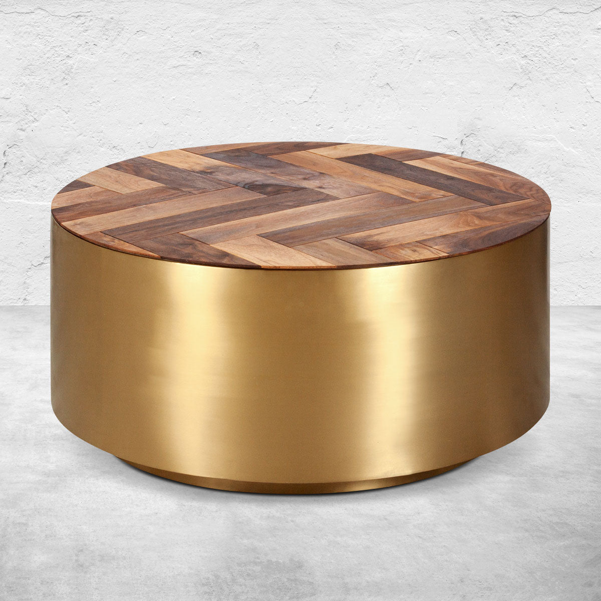 Modern Brass Coffee Table With Oiled Walnut Modshop Modshop