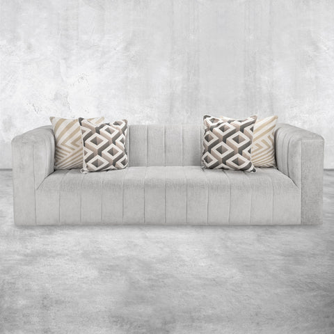 Monaco Modern White Leather Sofa