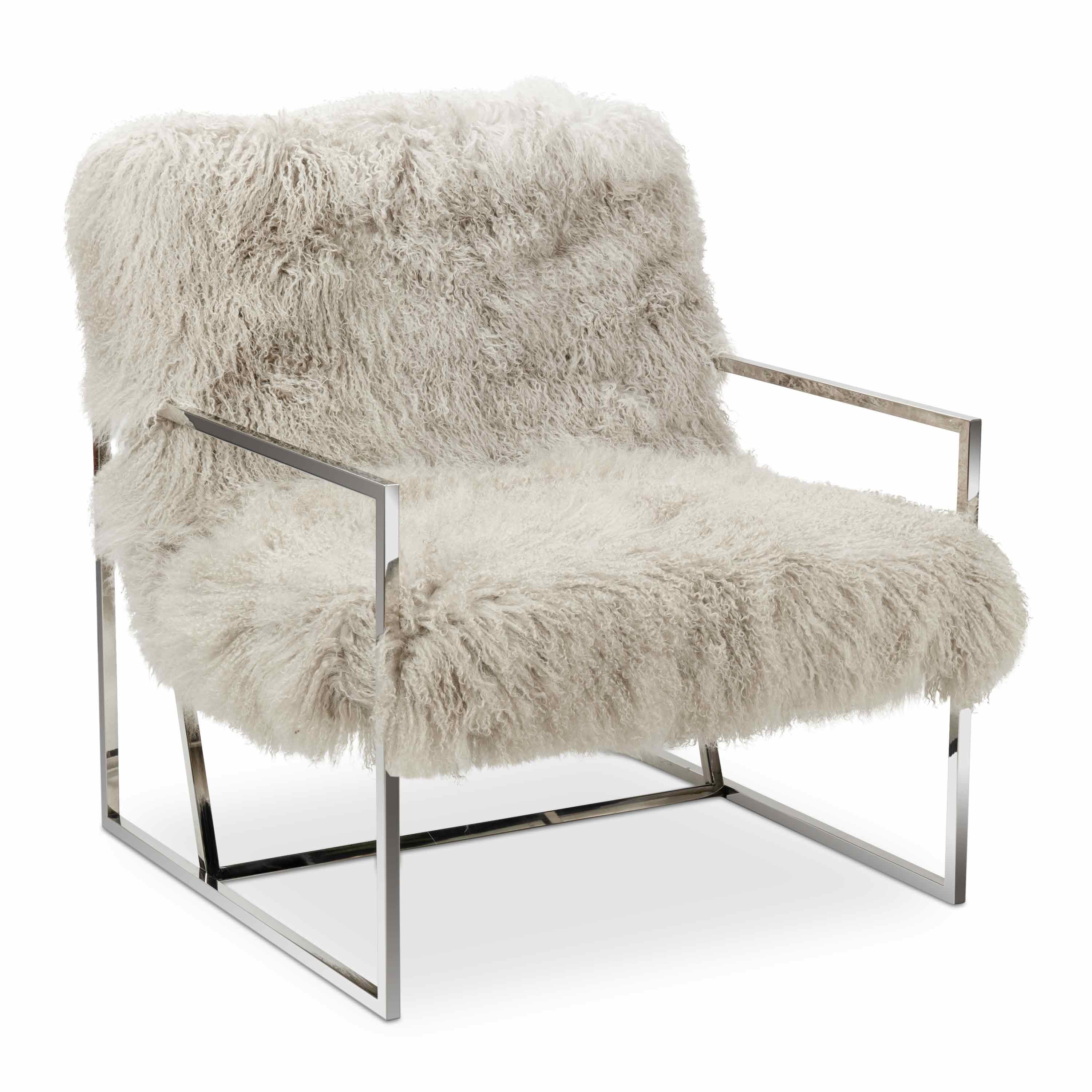 mongolian faux fur chair