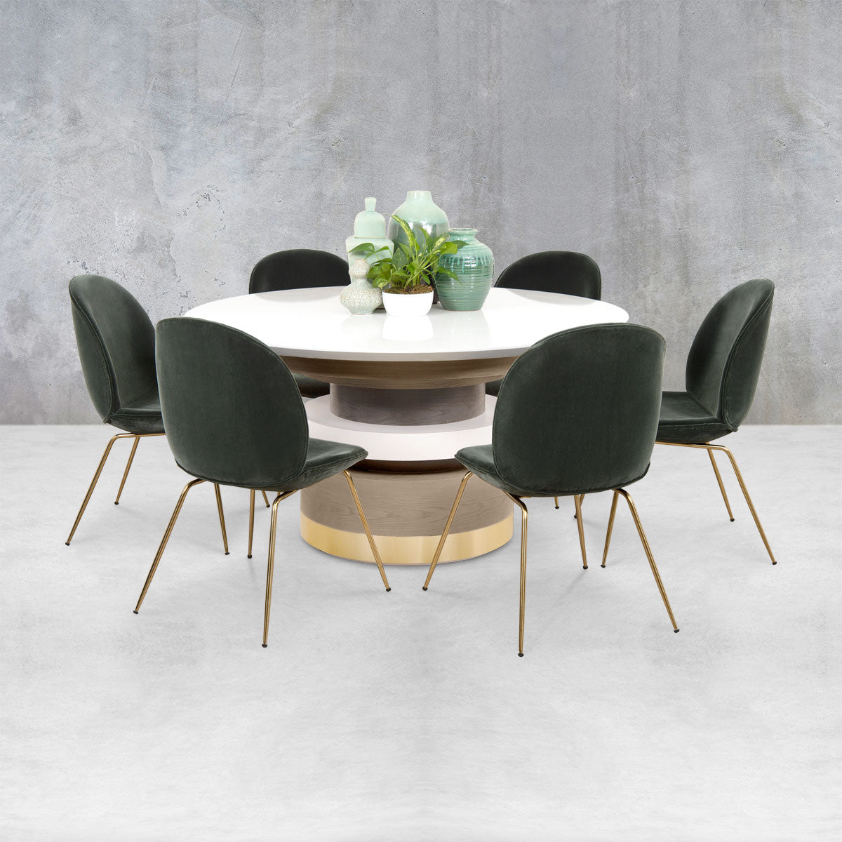 St Germain Round Dining Table W Ring Base Modshop